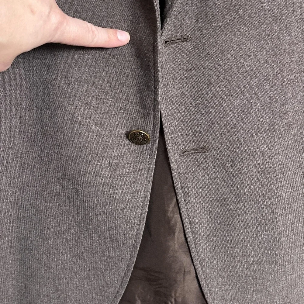 Vintage Haggar Suit 44L Blazer‎ 34x32 Pants Brown Polyester Disco 70s 80s USA